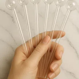 wishingbell natural Glass Oil Burner Pipe 6 inch Transparent Borosilicate Glass Inside Fitting Hookah Mouth Tip-picture-16