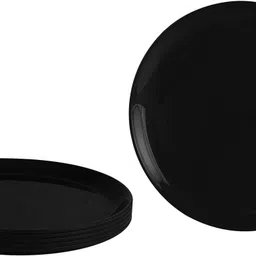 kanha Small Round 6 Pieces Unbreakable Plastic Microwave Safe Snacks Plates (20 cm) Half Plate image 2