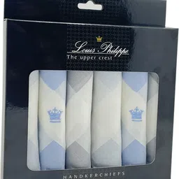 LOUIS PHILIPPE Men's Cotton ["Grey, Blue"] Handkerchief-picture-12