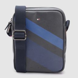Tommy Hilfiger Men Striped Messenger Leather Bag-picture-28
