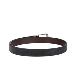 Hidesign Men Black & Brown Reversible Textured Leather Belt image 2