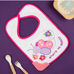 Baby Moo Kids Pink Printed Bib With Teether-picture-29