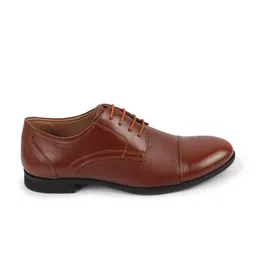 FAUSTO Men Textured Leather Lace-Up Formal Derbys image 2