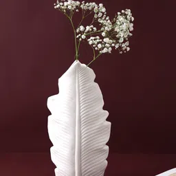 TAYHAA White Textured Ceramic Feather Vase-picture-30
