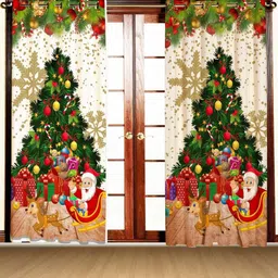 213 cm (7 ft) Door Polyester Curtain (Pack Of 2)-image-0