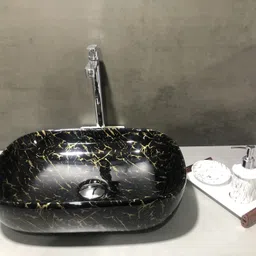 delta Table Top Premium Designer Ceramic Wash Basin(M27) (18*13*5)(M27) Table Top Basin image 3