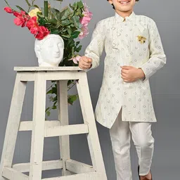 ahhaaaa Boys Embroidered Indo-Western Sherwani Set image 1
