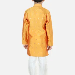 BownBee Boys Yellow Woven Design Sherwani image 4