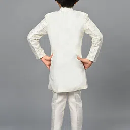 ahhaaaa Boys Embroidered Indo-Western Sherwani Set image 4
