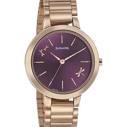 Sonata Women Textured Stainless Steel Bracelet Straps Analogue Watch NP8141WM02-picture-31