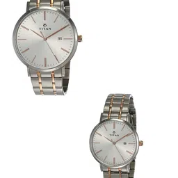 Titan Set Of 2 Dial & Stainless Steel Straps Analogue Watch NP9400294202KM01-picture-2
