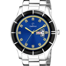 Versatile Unisex Multicoloured Brass Mother of Pearl Dial & Silver Toned Stainless Steel Bracelet Style Watch-image-1
