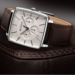 Titan Men Silver-Toned Dial & Beige Leather Straps Analogue Watch-picture-19