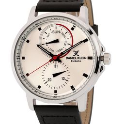 Daniel Klein Men Silver-Toned Dial & Black Leather Straps Analogue Watch DK.1.12854-1-picture-44