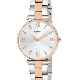 GEMINI Women Embellished Dial & Stainless Steel Straps Analogue Watch BNS 11245KM01-image-3