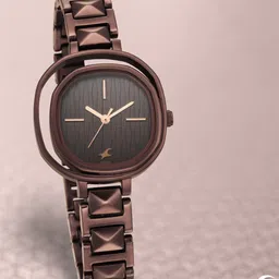 Fastrack Women Black Dial & Brown Stainless Steel Bracelet Style Straps Analogue Watch-picture-36