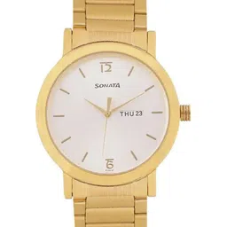 Sonata Men Round Dial & Bracelet Style Straps Analogue Watch- 77108YM02-picture-29