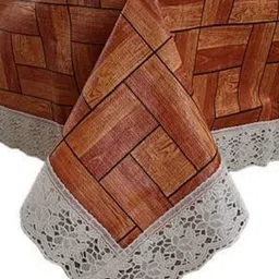 MONKDECOR Orange Geometric Printed 6-Seater Table Cover image 2