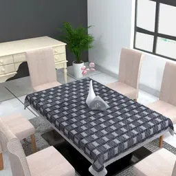 MONKDECOR Grey Geometric Printed Waterproof 6-Seater Table Cover image 3