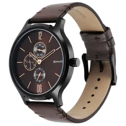 Sonata Men Round Dial & Leather Straps Analogue Watch 7140NL03 image 5