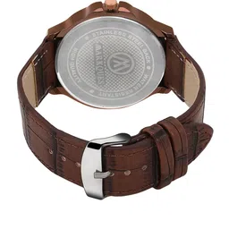MARKQUES Men White Printed Dial & Brown Leather Straps Analogue Watch PRV-77020902-Brown image 2