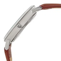 JOKER & WITCH Men White Embellished Dial & Leather Bracelet Style Straps Analogue Watch image 4