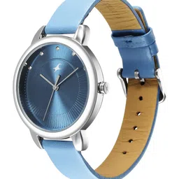 Fastrack Women Blue Brass Dial & Blue Stainless Steel Straps Analogue Watch-6282SL01-Blue image 2