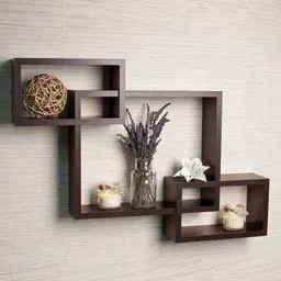 webshoppee Wall shelf for living room, Bedroom, Home Dcoration | Tier Rack Shelf | Shelf | Shelf for living Room |Shelf for bedroom | Shelf For Office | Shelf For Decoration (Brown) Wooden Wall Shelf (Nmber of Shelves - 3 Brown Wooden Wall Shelf-picture-20