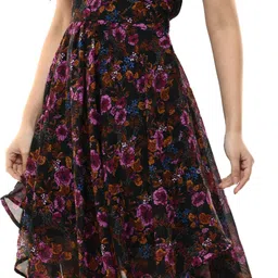 absorbing Women Asymmetric Multicolor Midi/Calf Length Dress image 4