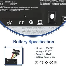 SNI L18L4P71 Laptop Battery Compatible for Lenovo ThinkPad X1 Yoga 4th 5th Gen/X1 Carbon 7th 8th 4 Cell Laptop Battery image 2
