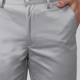 peter england Men Slim Fit Grey Polycotton Trousers image 5