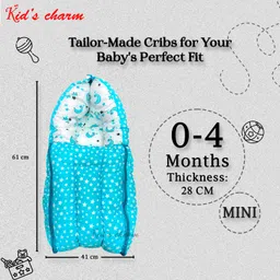 kid's charm Star-Moon 3 in 1 Baby's Cotton Bed for Unisex New Born 0-4 Months Old 3 in 1 Carry Bed with Carry Bag Luxury Crib image 2