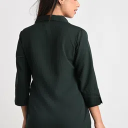 rahul traders Women Regular Fit Solid Spread Collar Casual Shirt image 2