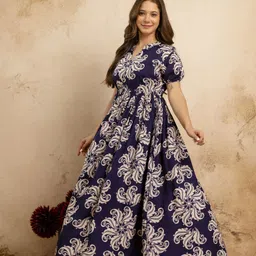 purshottam wala Printed Viscose Rayon Stitched Anarkali Gown-picture-10