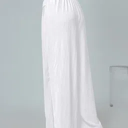 leriya fashion Women Regular Fit White Polycotton Trousers image 3