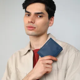 woodland Men Casual Blue Genuine Leather Wallet image 1