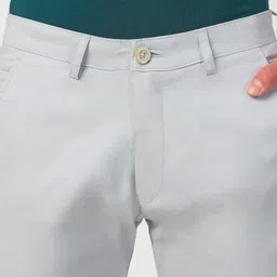 urbano fashion Men Slim Fit Grey Cotton Blend Trousers image 5