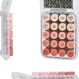navmi 719 Desk Calculator with Gradient Buttons – Transparent, 10-Digit LCD, Non-Slip Base Basic Calculator image 4