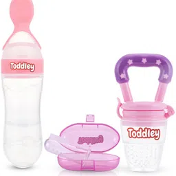 toddley 3 in 1 Baby Combo Set - Feeder Bottle with Spoon, Food Nibbler,Baby Finger Brush Teether and Feeder-picture-10