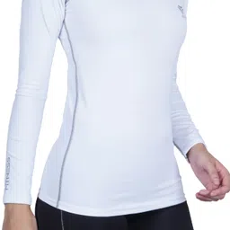 ninq Women Solid Round Neck Polyester White T-Shirt-picture-30