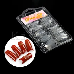 proroop 100PCS Clear False Nails Tips Half Cover Lady Style Acrylic Artificial Nail Art image 2