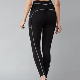 blinkin Solid Women White, Black Tights image 2