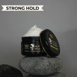 tru hair & skin Natural Hair Wax | Strong Hold, Anti-Dandruff | Argan, Macadamia, Shea Butter Hair Styler image 2