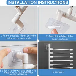 zibuyu Bathroom Towel Rack Six Arms Rotatable Modern Design Silver Towel Holder image 3