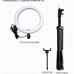 JAMMY ZONES Big Selfie Ring Light 10" with 7ft Tripod Stand for video,Reels Studio J12 Ring Flash image 2