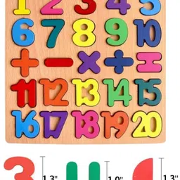 peengh 1 to 20 Wooden Number Numerical Puzzle Counting Board for Preschool Learning Toy image 5