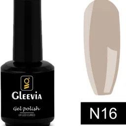 gleevia UV LED Soak-Off Nude Shade Gel Polish for Professionals 15ml Brush Cap N16 Shade N16 image 2