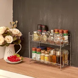 waymore Containers Kitchen Rack Wall Mount Kitchen Spice Rack with|Kitchen Organizer|Bartan Stand|Bath Storage Steel image 2