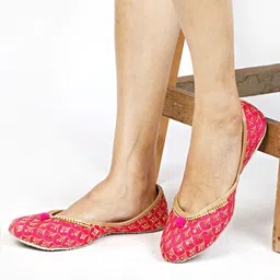 tryfeet Embellished Party Wear Punjabi Jutis For Women-picture-37