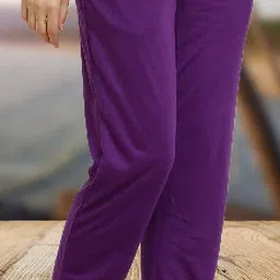 canidae Women Regular Fit Purple Cotton Blend Trousers image 4